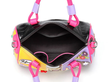 Creative Boston bag cartoon embroidery stitching bucket bag