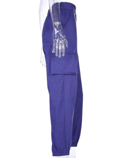 POCKETS LOOSE LONG ATHLETIC PANTS