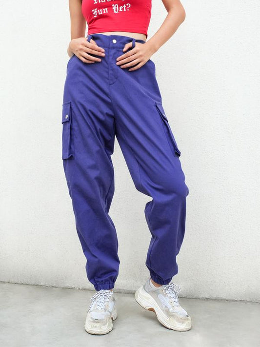 POCKETS LOOSE LONG ATHLETIC PANTS