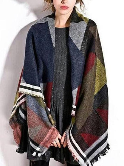 Fashion Geomertry Raw Edges Cape Scarf