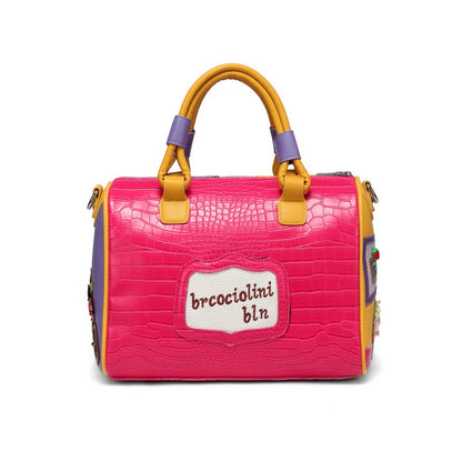 Creative Boston bag cartoon embroidery stitching bucket bag