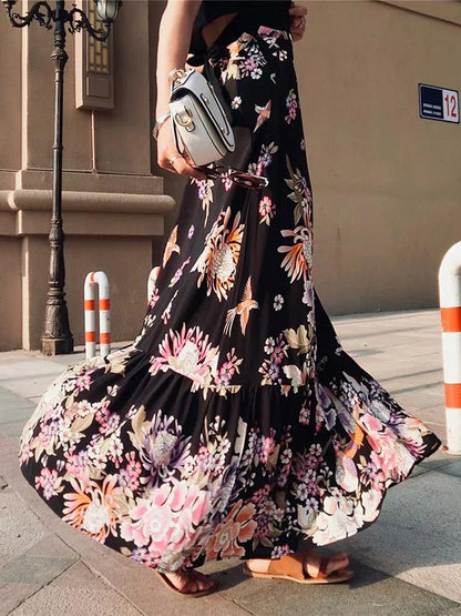 Printed High Waist Bohemia Skirt