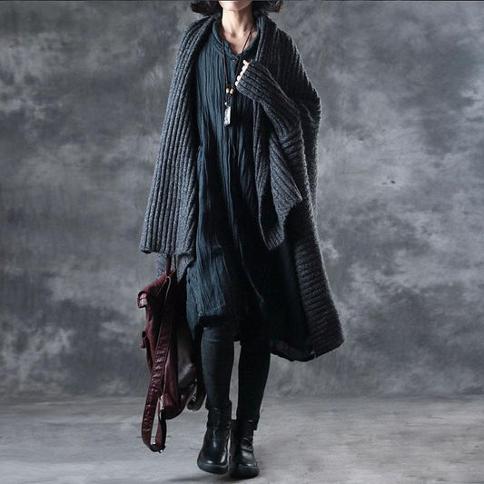 Women Batwing Sleeve Loose Cloak Cardigan Coat