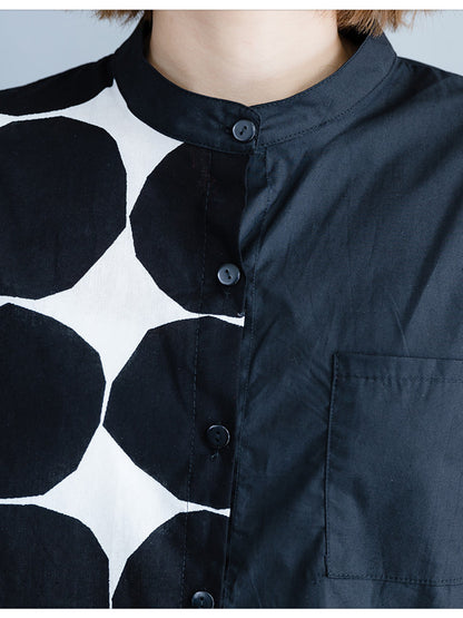 VINTAGE POLKA-DOT CROPPED SHIRT