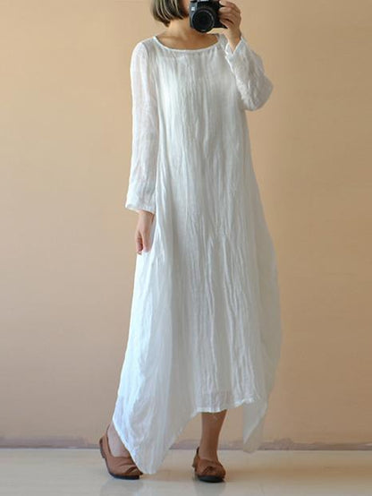 Original Cotton Fashion Long Dress, Five Colors