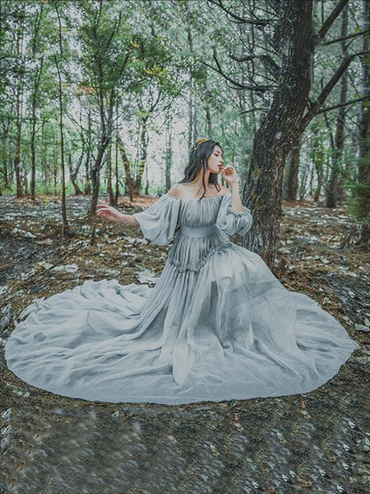 Ruffled Off-the-shoulder Maxi Dress