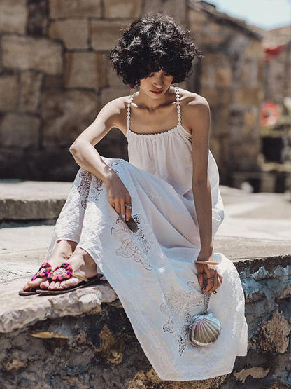 Lace Bandage Backless Maxi Dress