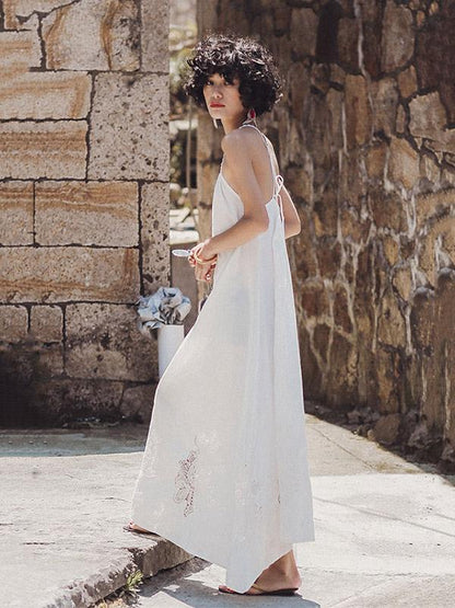 Lace Bandage Backless Maxi Dress
