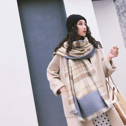 Tassel Plaid Casual Warm Comfortable Scarf