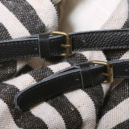 Thick Stripes Casual Canvas Female Handbag
