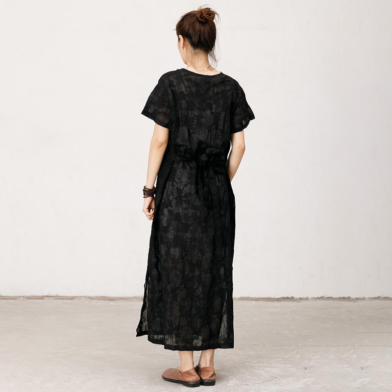 Thin And Light Split Hem Black Dress