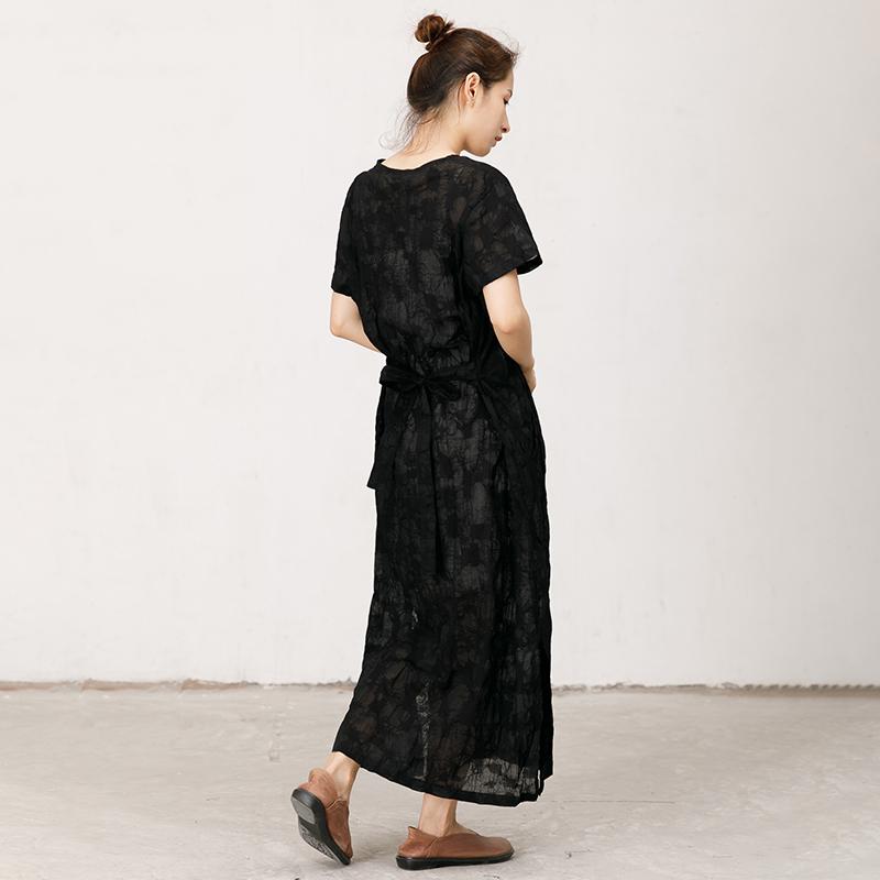 Thin And Light Split Hem Black Dress