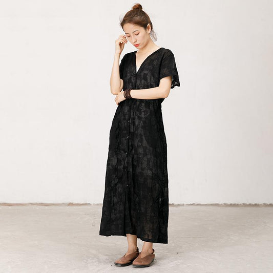 Thin And Light Split Hem Black Dress