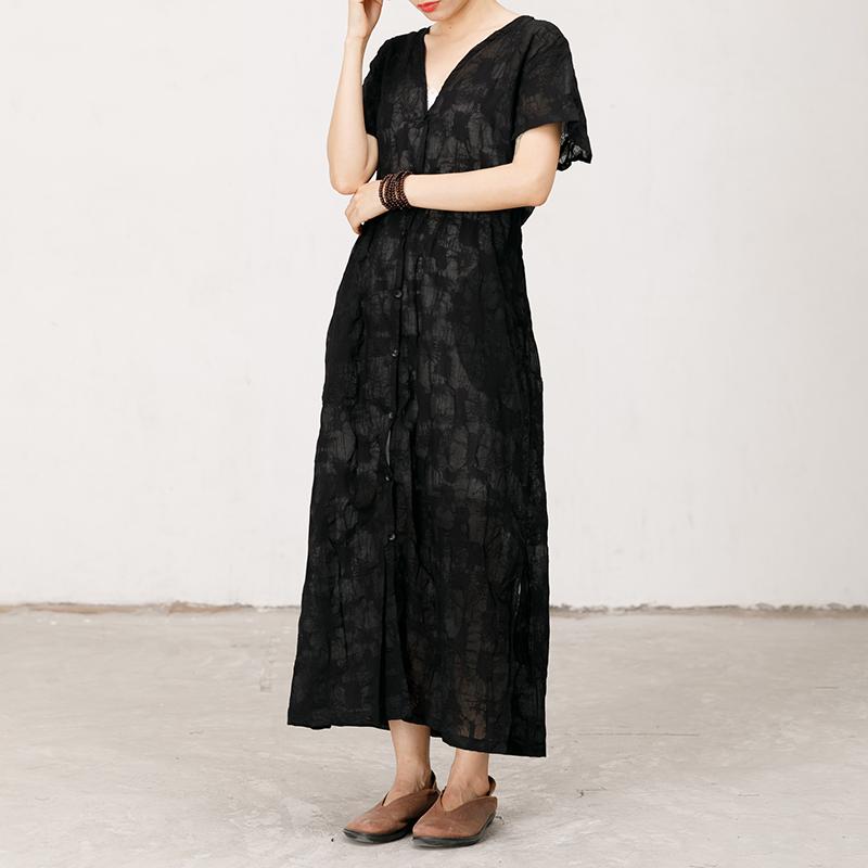 Thin And Light Split Hem Black Dress