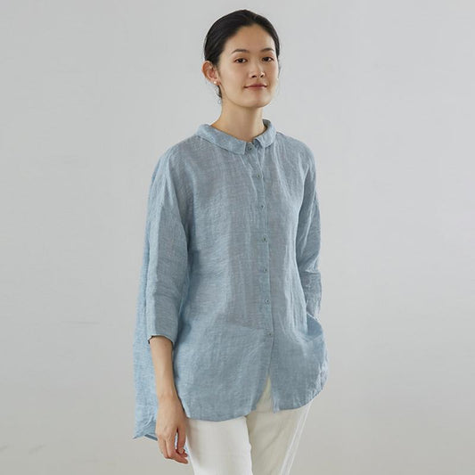 Three Quarter Sleeve Casual Plus Size Shirt