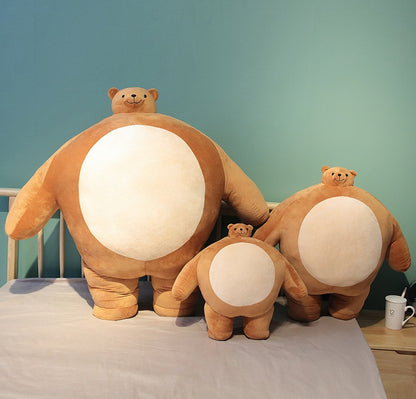 Tiny Head Teddy Bear Pillow Stuffed Small Head Big Muscle Body Raccoon Frog Elephant Boyfriend Hug Pillow Chair Cushion Birthday