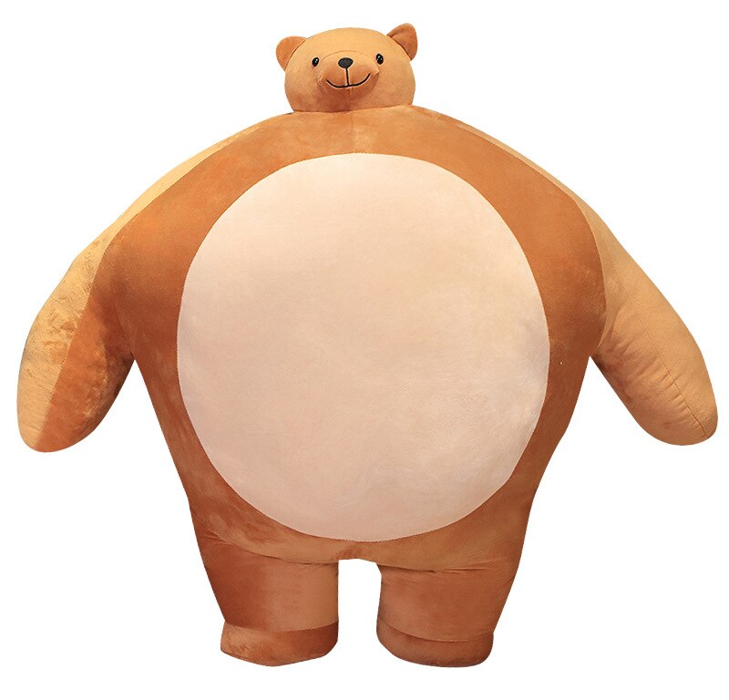 Tiny Head Teddy Bear Pillow Stuffed Small Head Big Muscle Body Raccoon Frog Elephant Boyfriend Hug Pillow Chair Cushion Birthday