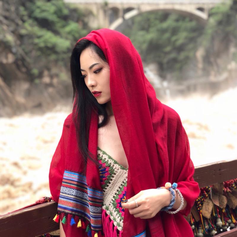 Travel Beach Printed Tassel Sunscreen Shawl