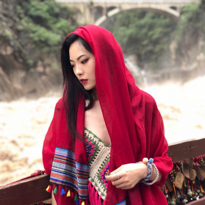 Travel Beach Printed Tassel Sunscreen Shawl