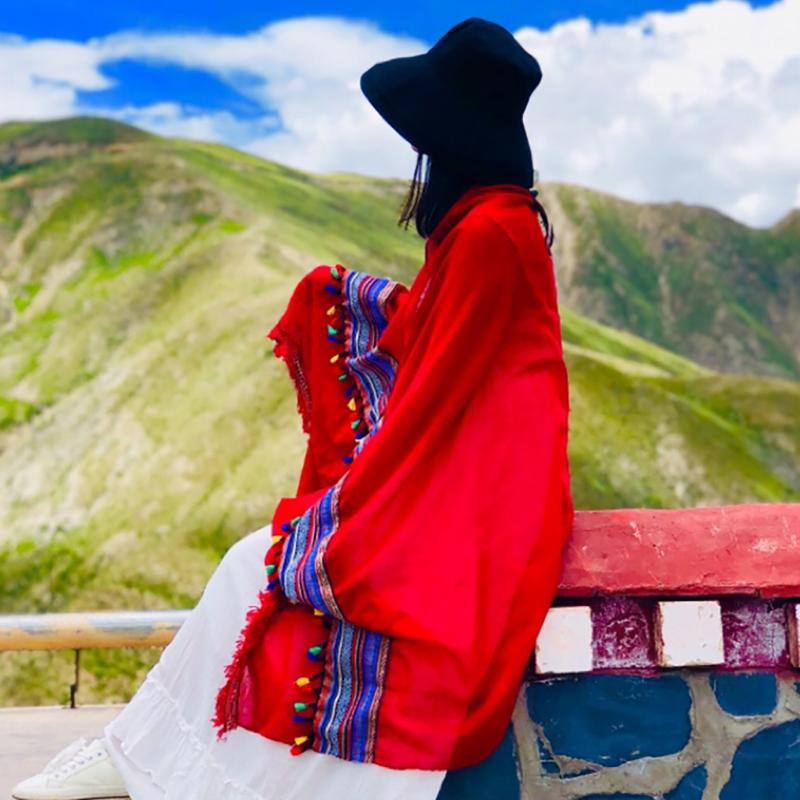 Travel Beach Printed Tassel Sunscreen Shawl