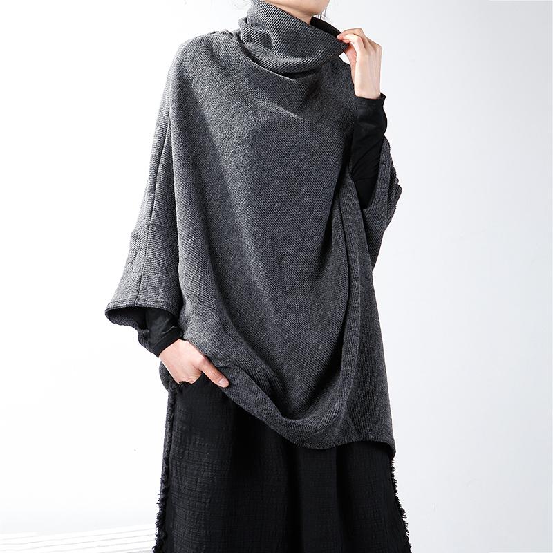 Turtleneck Batwing Sleeve Knitting Loose Sweater