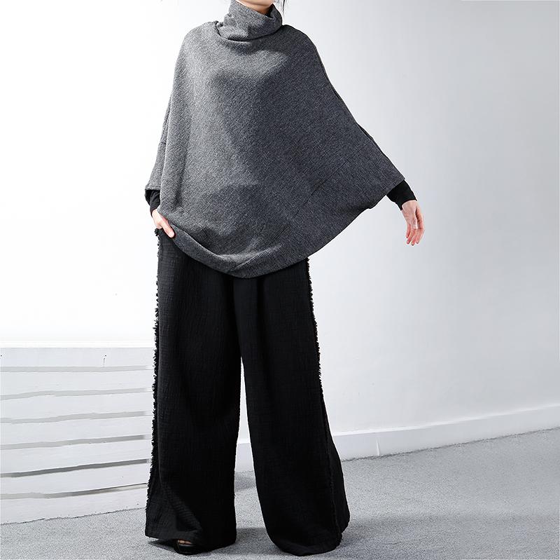 Turtleneck Batwing Sleeve Knitting Loose Sweater