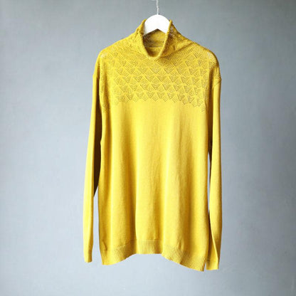 Turtleneck Hollow Out Casual Stretch Sweater