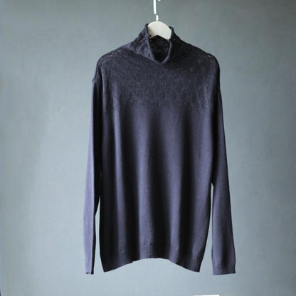 Turtleneck Hollow Out Casual Stretch Sweater