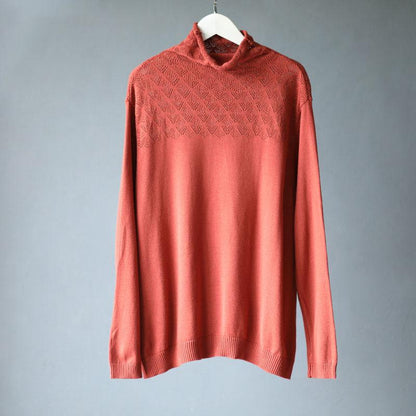 Turtleneck Hollow Out Casual Stretch Sweater