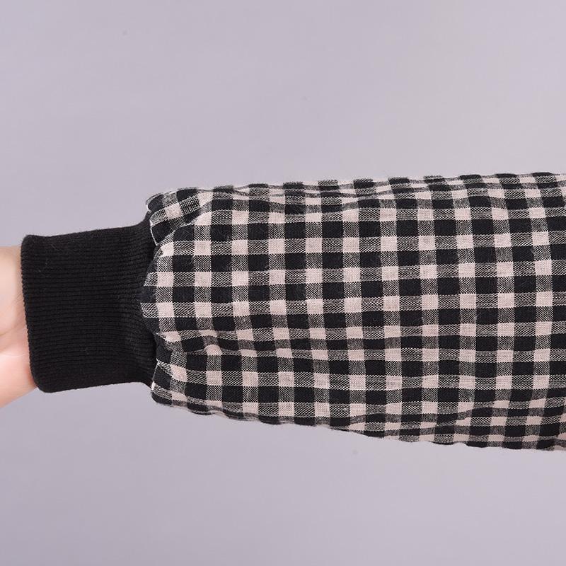 Turtleneck Plaid Lace Spliced Loose Dress