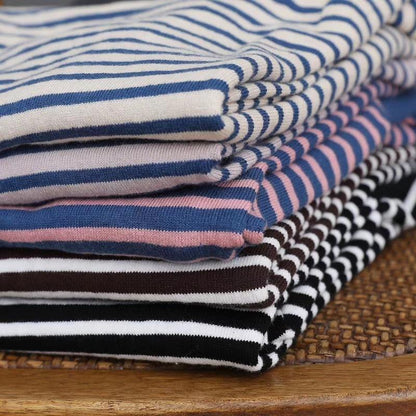 Turtleneck Spliced Stripe Casual Knit Shirt