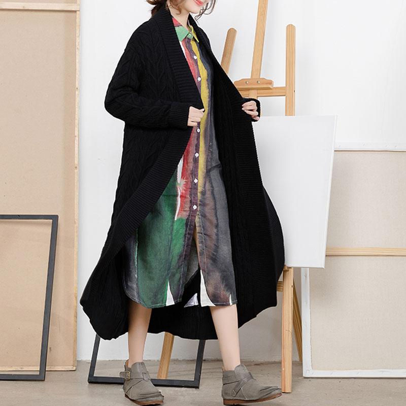 Twist Long Female Solid Cotton Cardigan