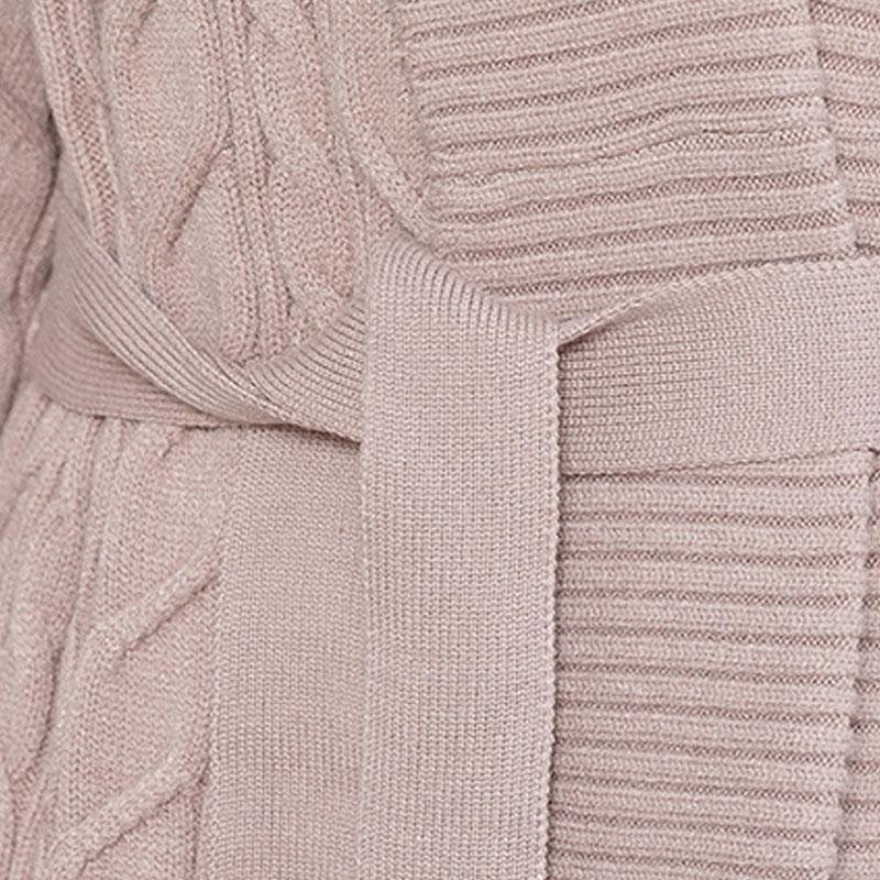 Twist Long Female Solid Cotton Cardigan