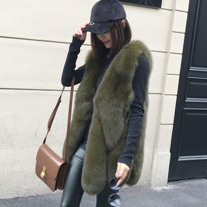 Winter Warm Fashion Women Immitation Faux Fur Vest Outerwear