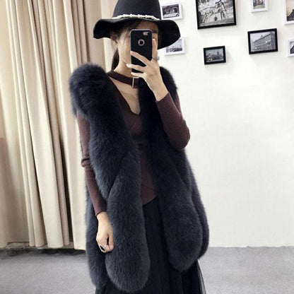Winter Warm Fashion Women Immitation Faux Fur Vest Outerwear