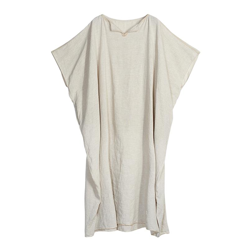 Ultra-Loose Pure Color Graceful Linen Dress