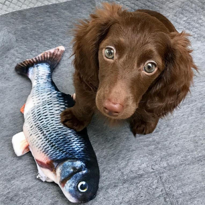 Perky Pets Electric Flopping Fish 10.5", Moving Dog Kicker Fish Toy, Realistic Floppy Fish Dog Toy, Wiggle Fish Separation Anxiety Toys, Motion Puppy Toy, Plush Interactive Dog Toys, Fun Toy for Dog Exercise- Tuna Edition