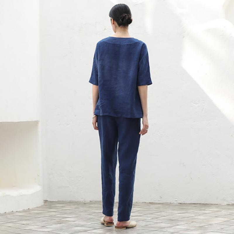 V-Neck Casual Pure Color Plus Size T-Shirt