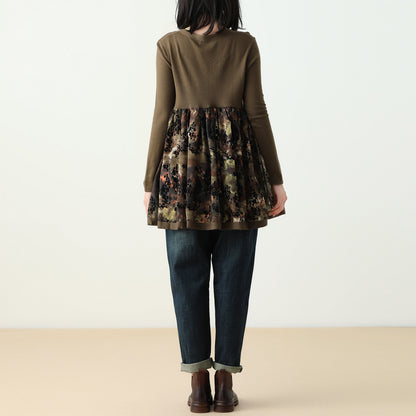 V-neck Knitting Print Top Or Denim Pants
