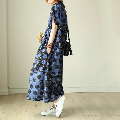Vintage Black Wave Point Women's Dress