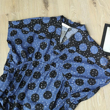 Vintage Black Wave Point Women's Dress