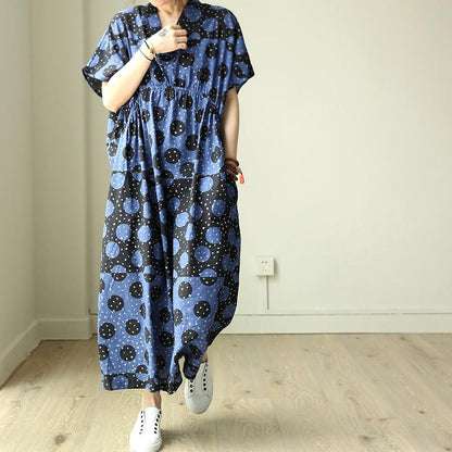 Vintage Black Wave Point Women's Dress