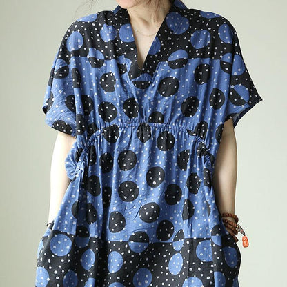 Vintage Black Wave Point Women's Dress