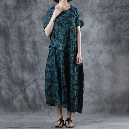 Vintage Embroidery Short Sleeve Elegant Dress