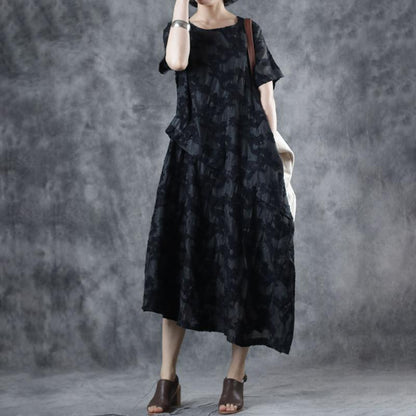 Vintage Embroidery Short Sleeve Elegant Dress