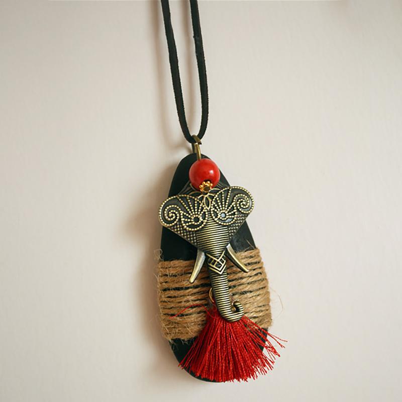 Vintage Ethnic Tassel Necklace Sweater Pendants