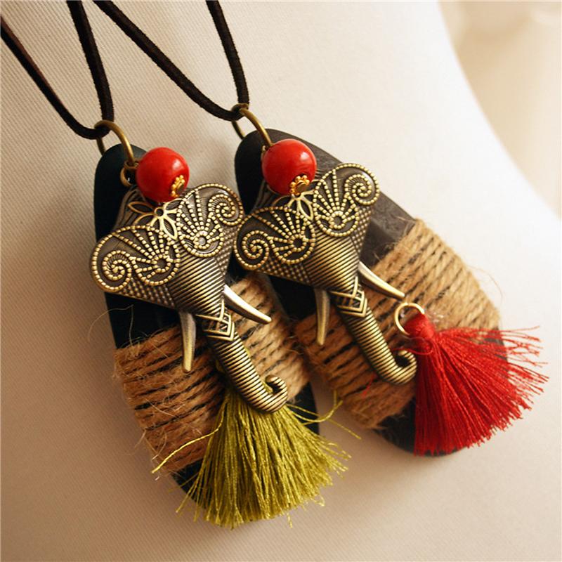 Vintage Ethnic Tassel Necklace Sweater Pendants
