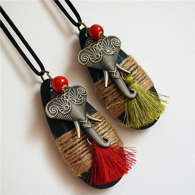Vintage Ethnic Tassel Necklace Sweater Pendants