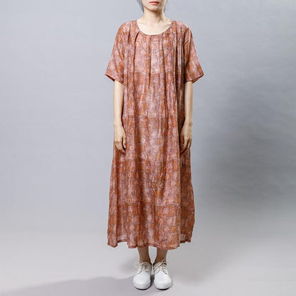 Vintage Folded Stripes Elegant Midi Dress