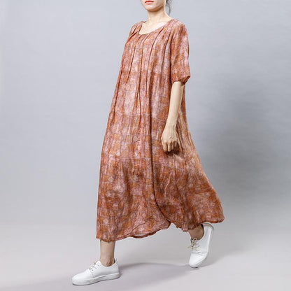 Vintage Folded Stripes Elegant Midi Dress